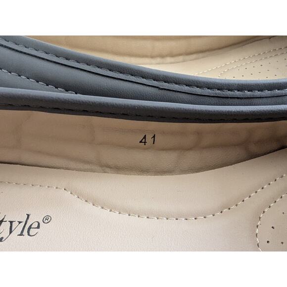 NorthStyle Women's European Leather Ballet Flats With Bow Size 10 Gray - Picture 4 of 8